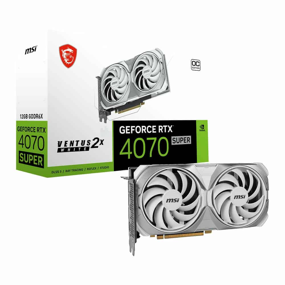 MSI NVIDIA GeForce RTX 4070 SUPER 12GB VENTUS 2X WHITE OC Ada Lovelace Graphics Card